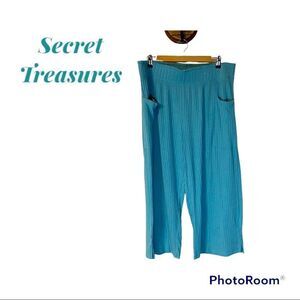 Secret Treasures Teal Green Ribbed PJ / Lounge Pants (XL)